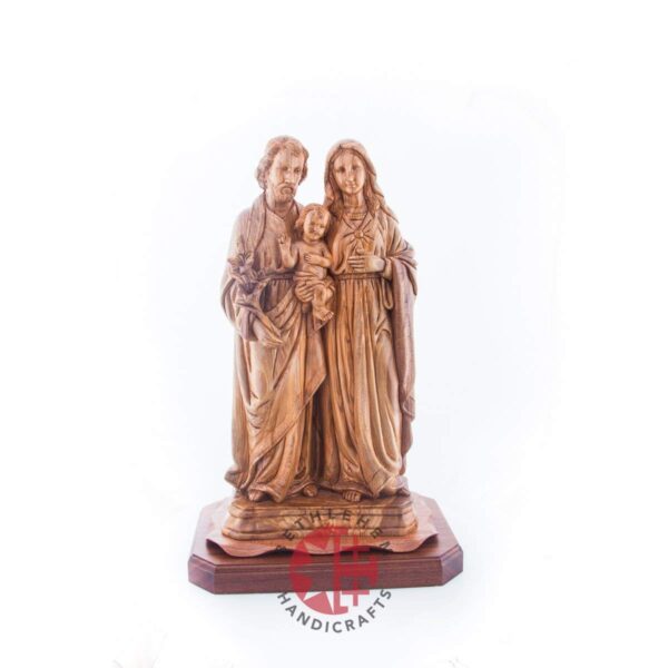 Bethehem Handicrafts Olive Wood Carving Statue Of The Holy Family