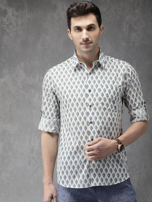 Men Off-White Printed Casual Shirt